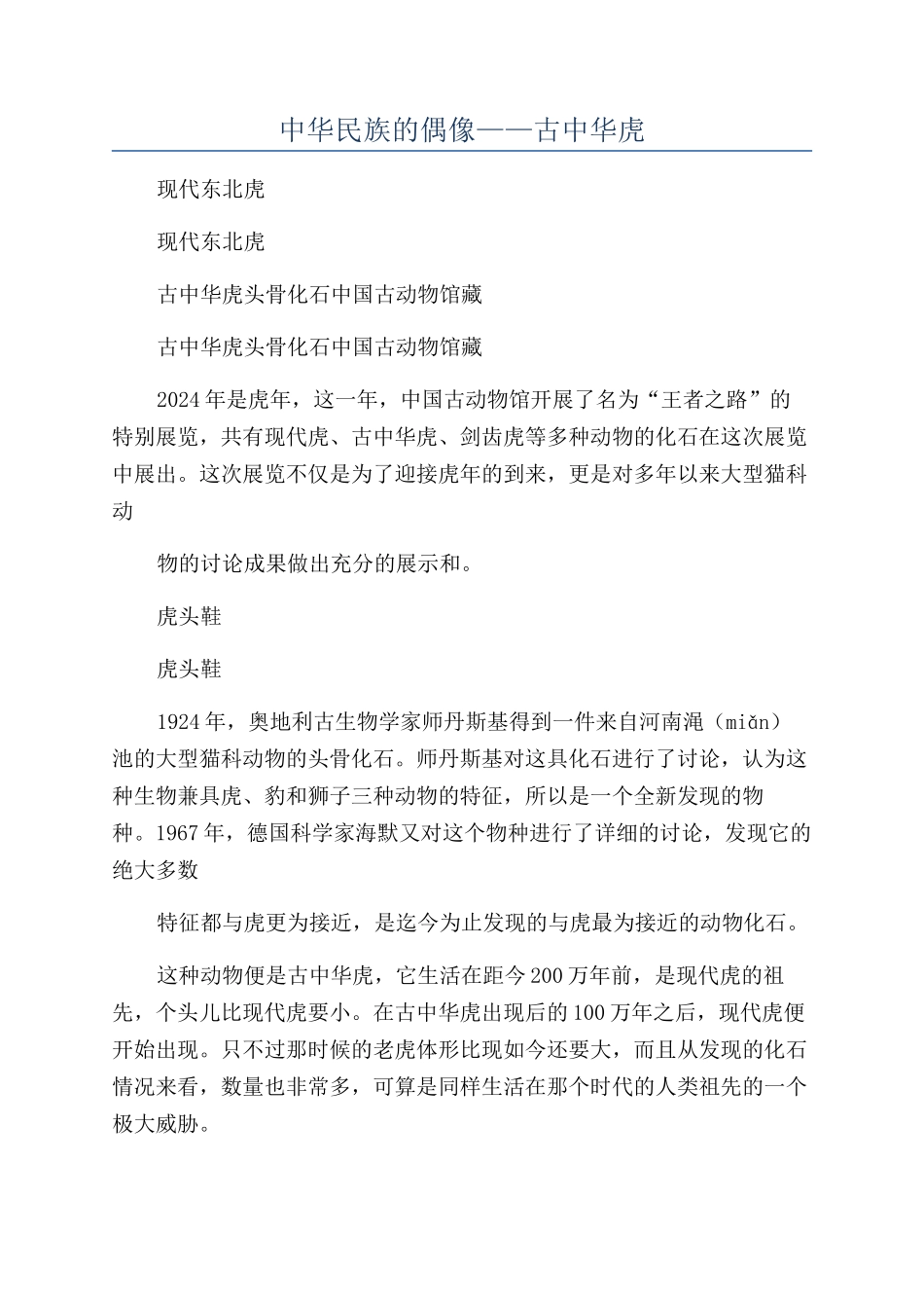 中华民族的偶像——古中华虎_第1页