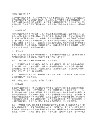 中国农业银行实习报告