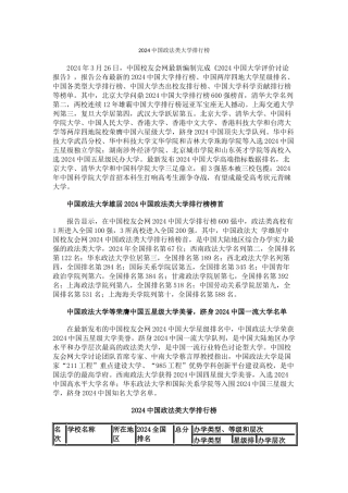 中国校友会网2024中国政法类大学排行榜