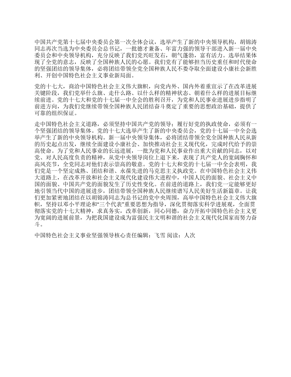 中国特色社会主义事业坚强领导核心_第1页