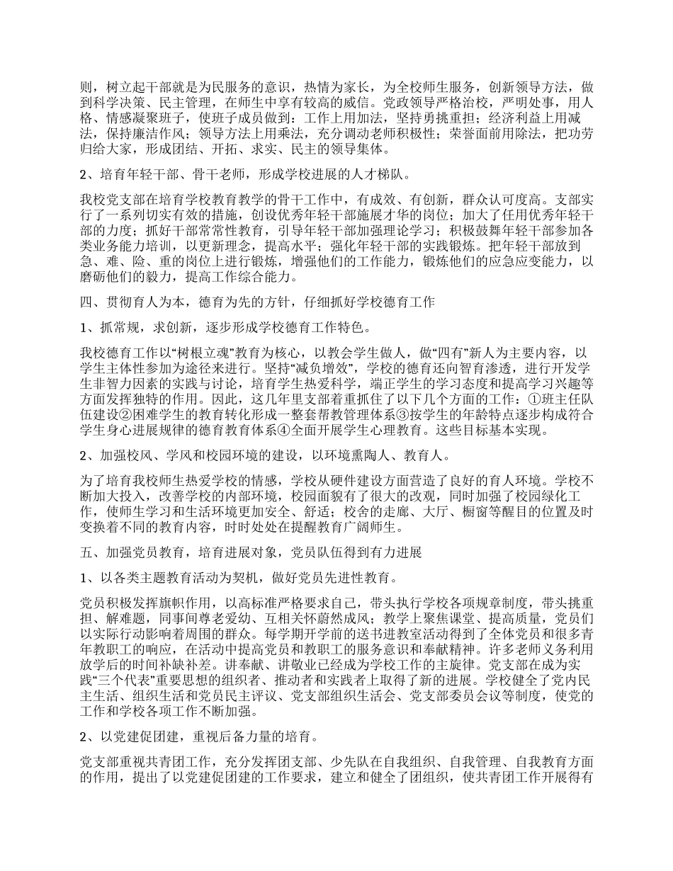 中学党支部工作总结报告_第2页