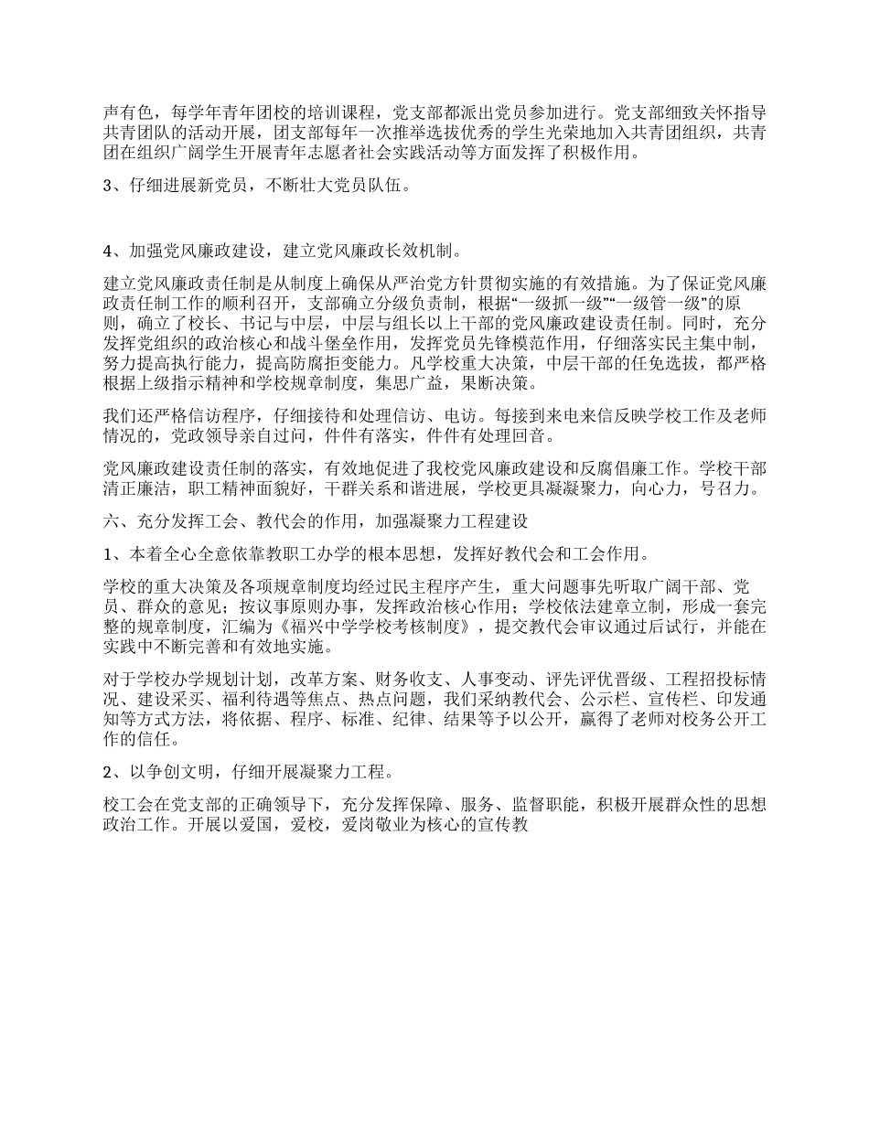中学党支部工作总结报告_第3页
