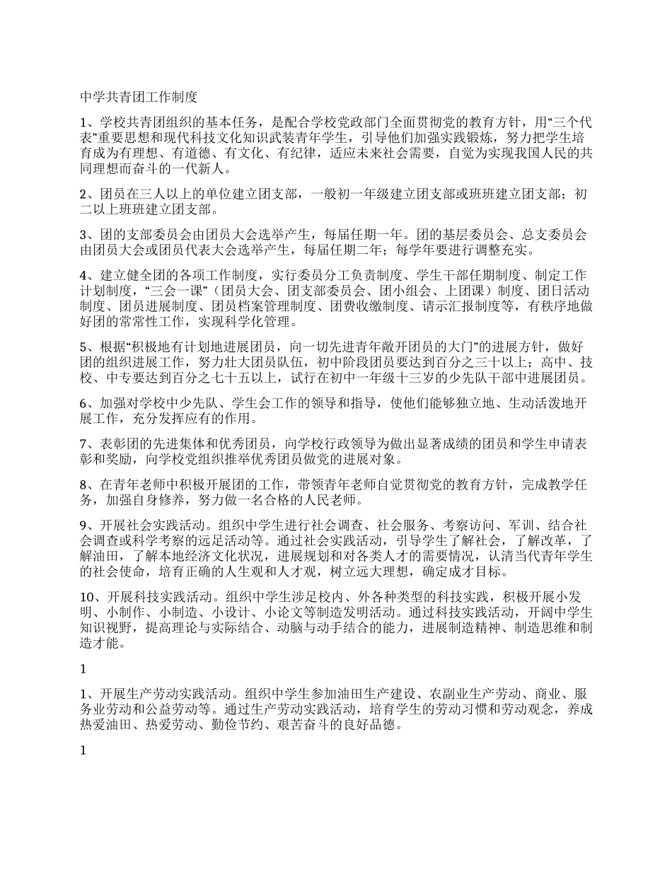 中学共青团工作制度_第1页