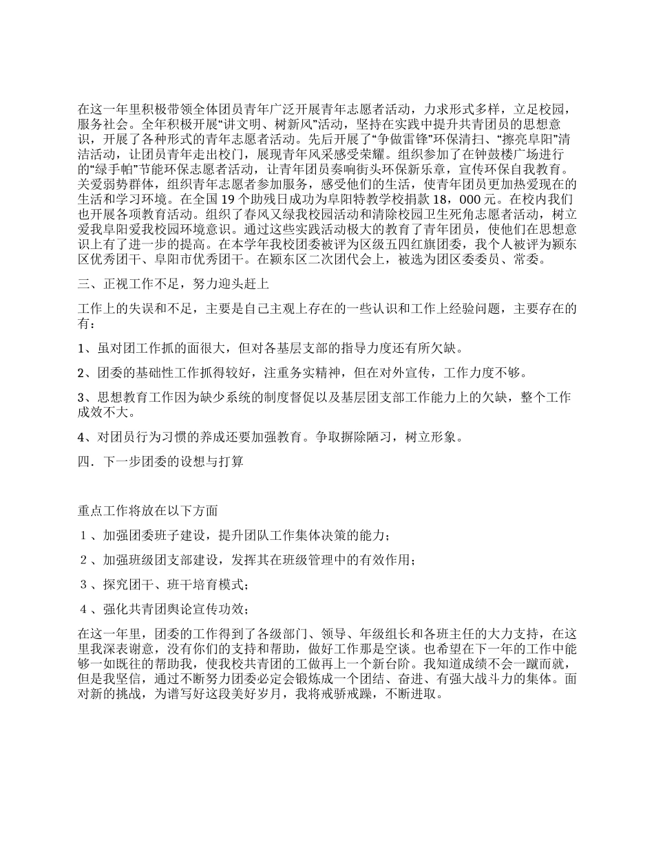 中学团委书记述职报告_第2页
