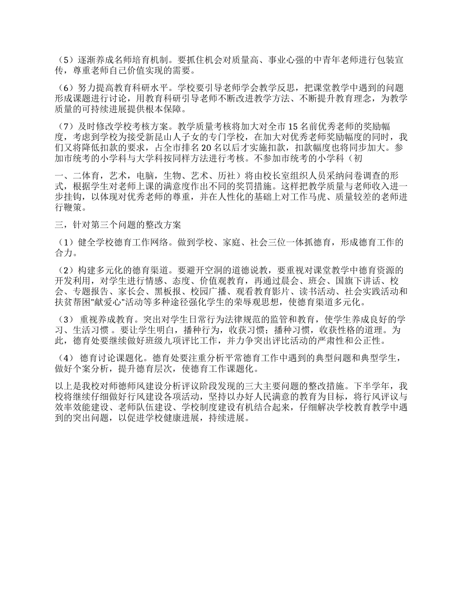 中学师德师风建设整改方案_第2页