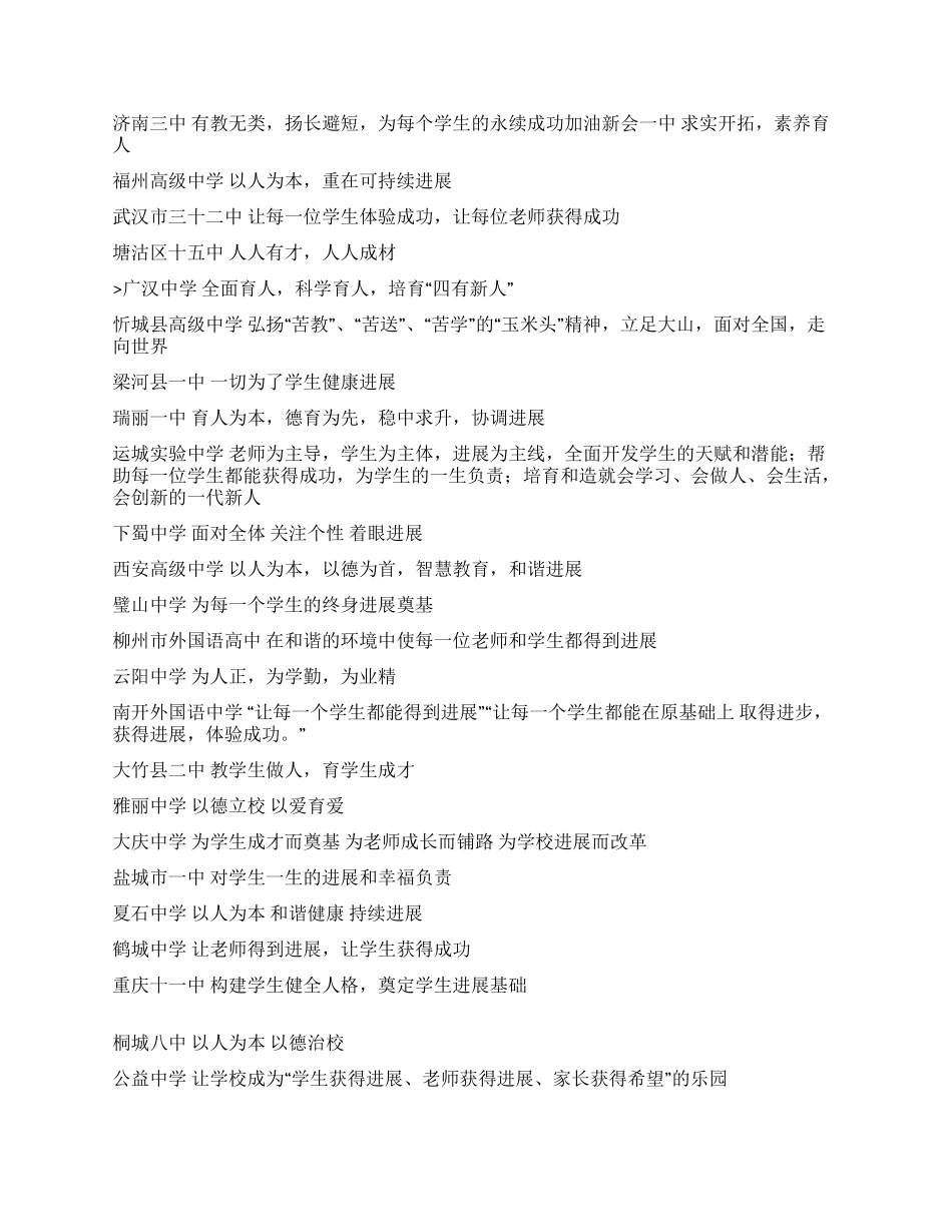 中学校训办学理念标语警句参考大全_第2页