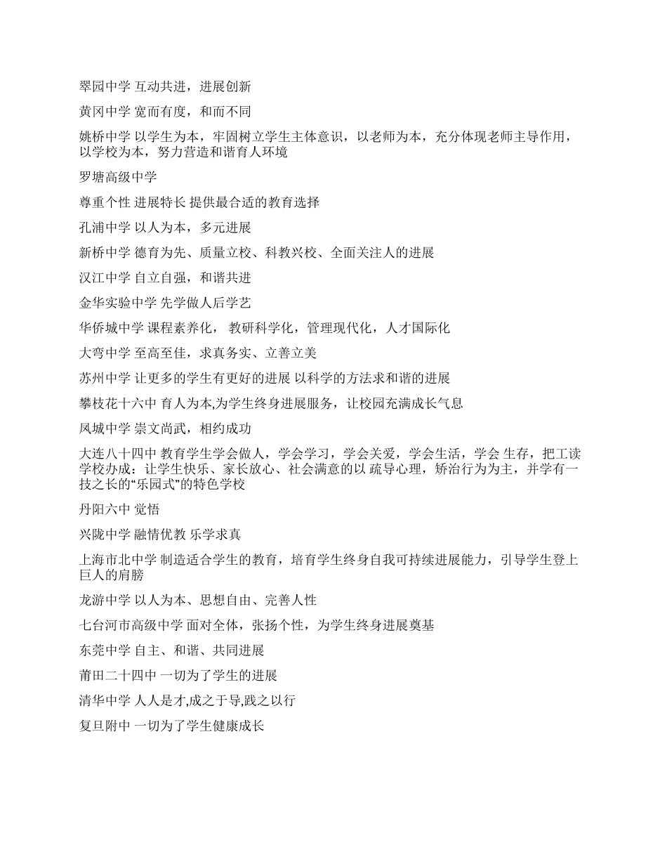 中学校训办学理念标语警句参考大全_第3页