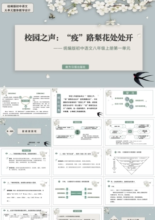 统编版初中语文八年级上册第一单元：校园之声：“疫”路梨花处处开 ppt格式