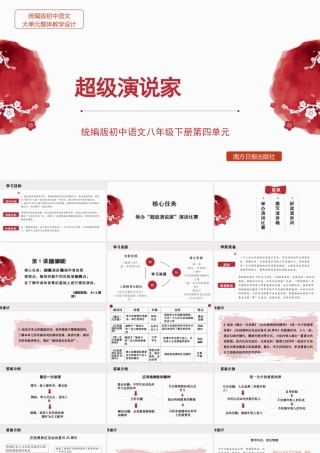 统编版初中语文八年级下册第四单元：超级演说家