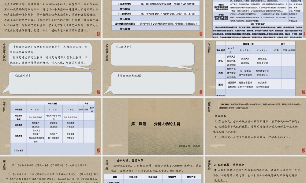 统编版初中语文九年级上册第六单元：名作成林 共话繁荣