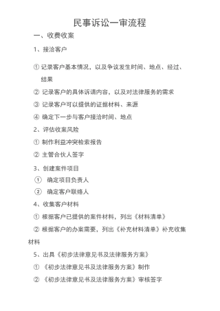 民事诉讼一审流程