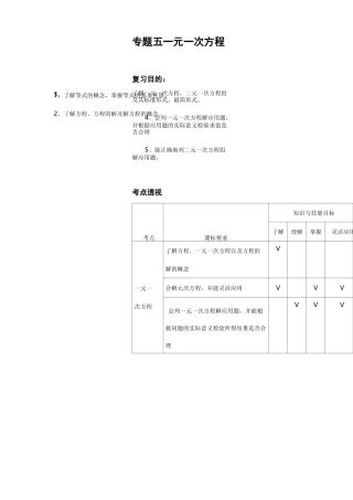 方程与不等式课程教案
