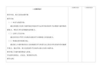 人美版 六年级美术下册 第13课 拟人化的动漫形象 优质教学设计