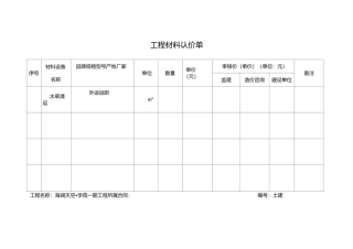 工程材料认价单