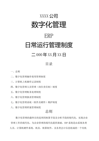 公司数字化管理er运行管理制度