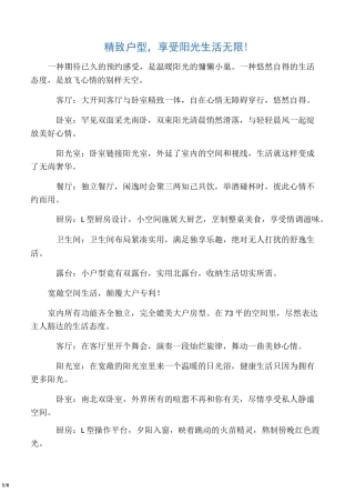 经典十大户型说明文案