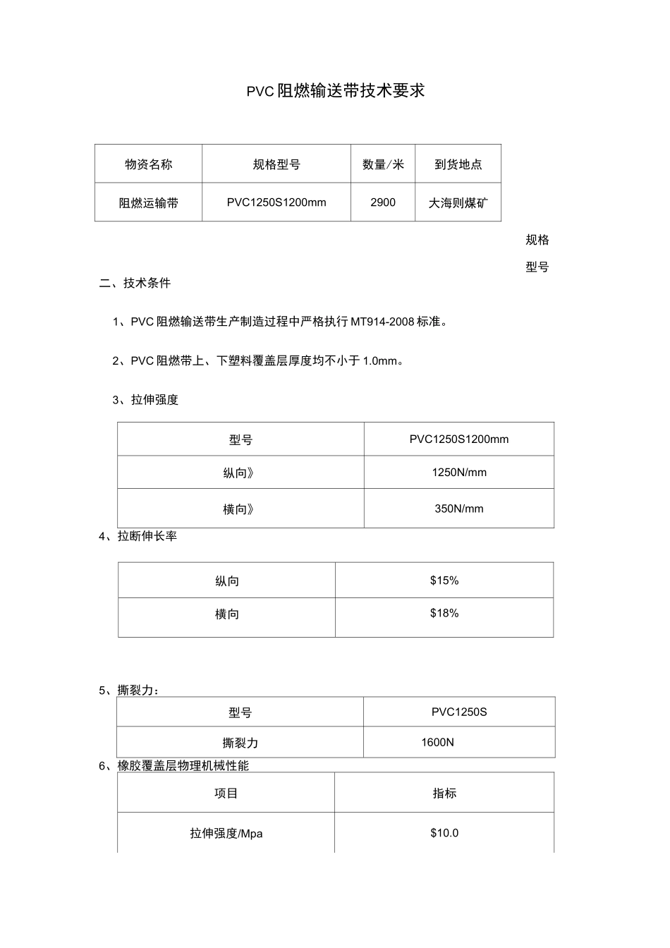 PVC阻燃输送带技术要求_第1页