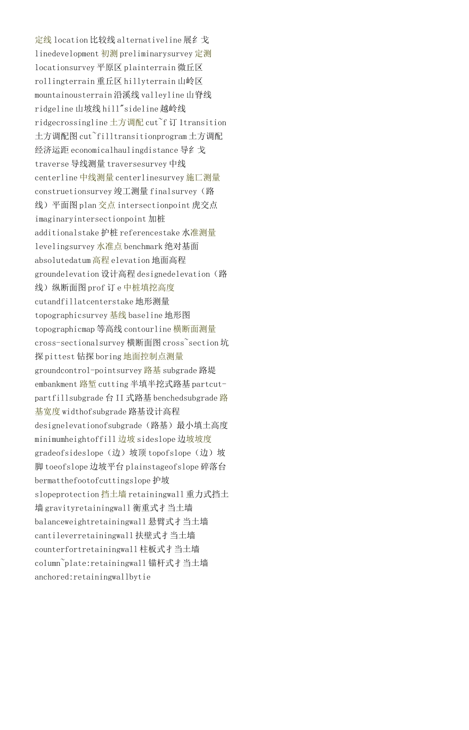 道路交通工程专业英语词汇_第3页