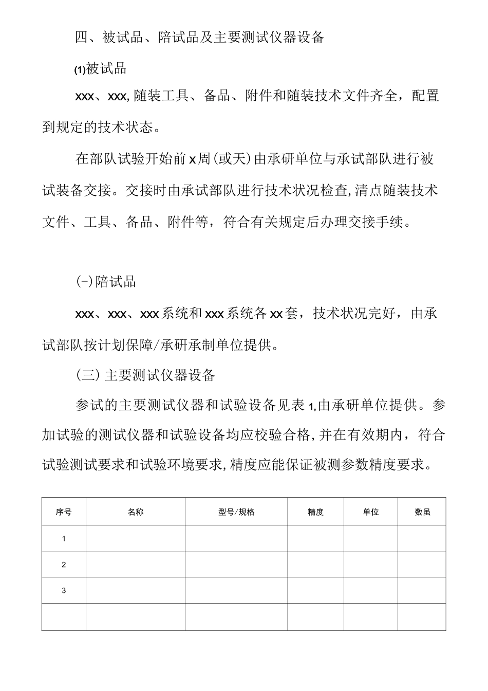 设计定型部队试验大纲GJB模版_第2页