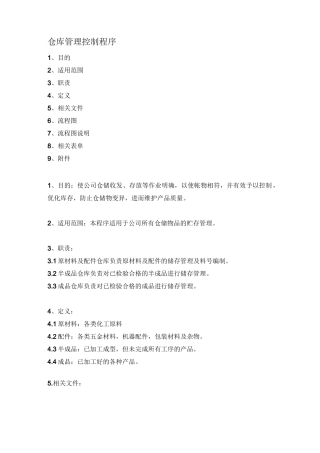 (仓库管理)仓库管理控制程序