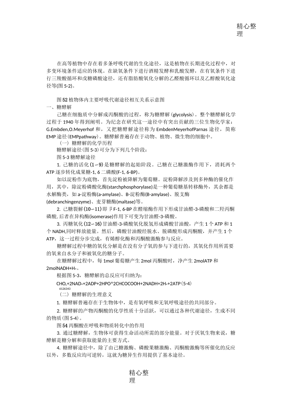 糖酵解 三羧酸循环最全总结_第1页