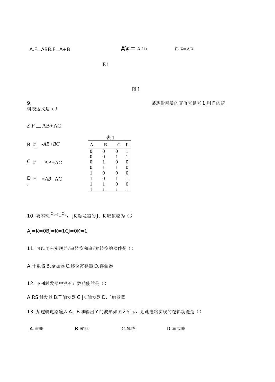 数字电路模拟试题_第2页