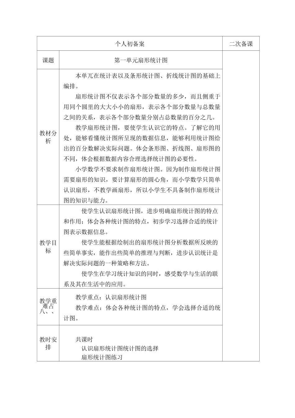 最新苏教版六年级数学扇形统计图教案_第1页