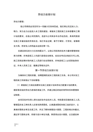 绿化的劳动力计划清单要求措施