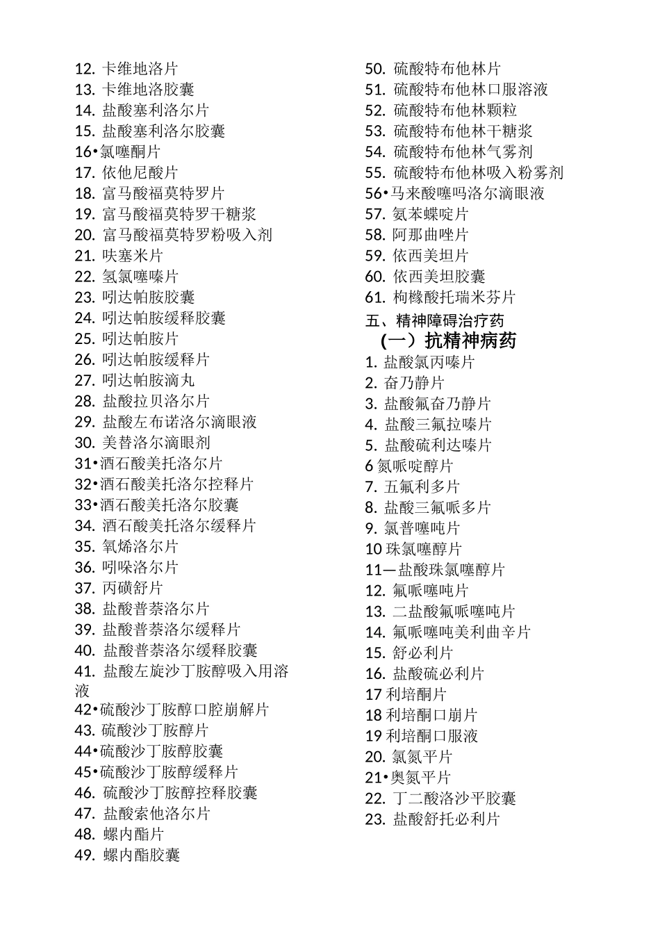 药品零售企业必须凭处方销售的药品名单(全)_第2页