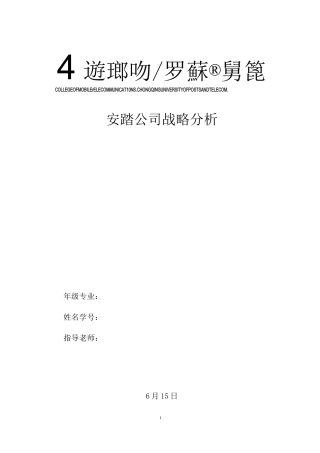 (战略管理)企业战略管理课程设计