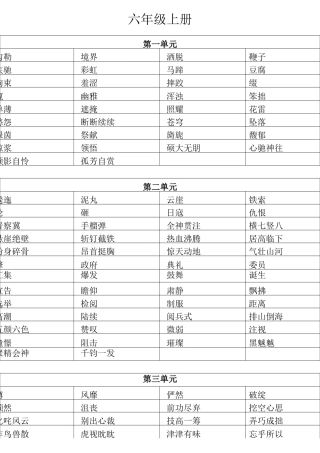 统编教材字词整理 6-9年级