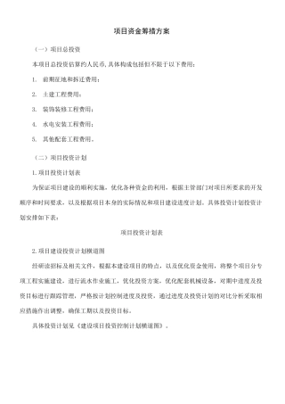 项目资金筹措方案样板