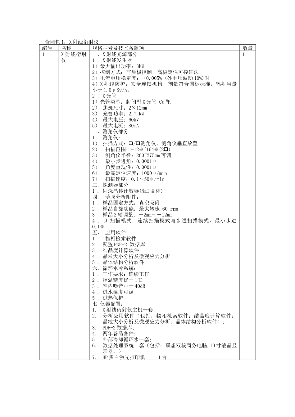 合同包1X射线衍射仪_第1页