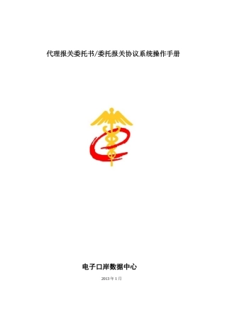代理报关委托书委托报关协议系统操作手册(DOC38页)