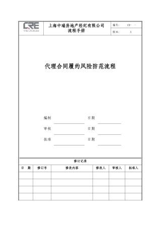 代理合同履约风险防范流程-A版