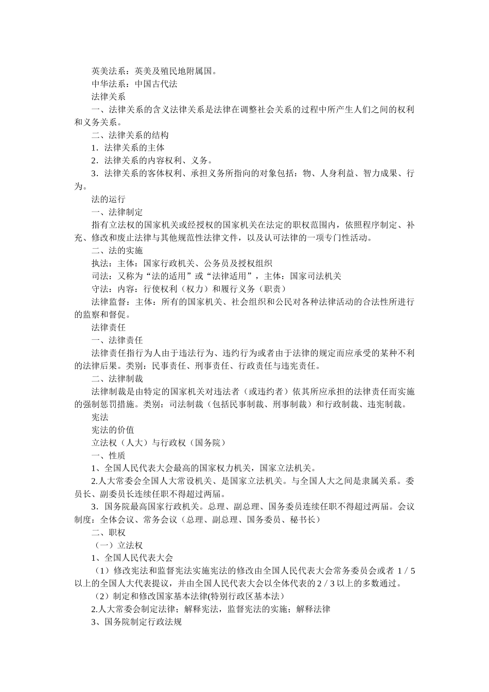 公共基础知识政治与法律考点大全_第2页