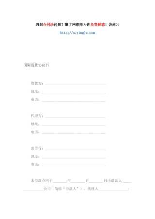 国际借款协议书（DOC43页）