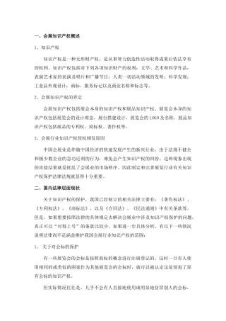 会展知识产权国内法规分析