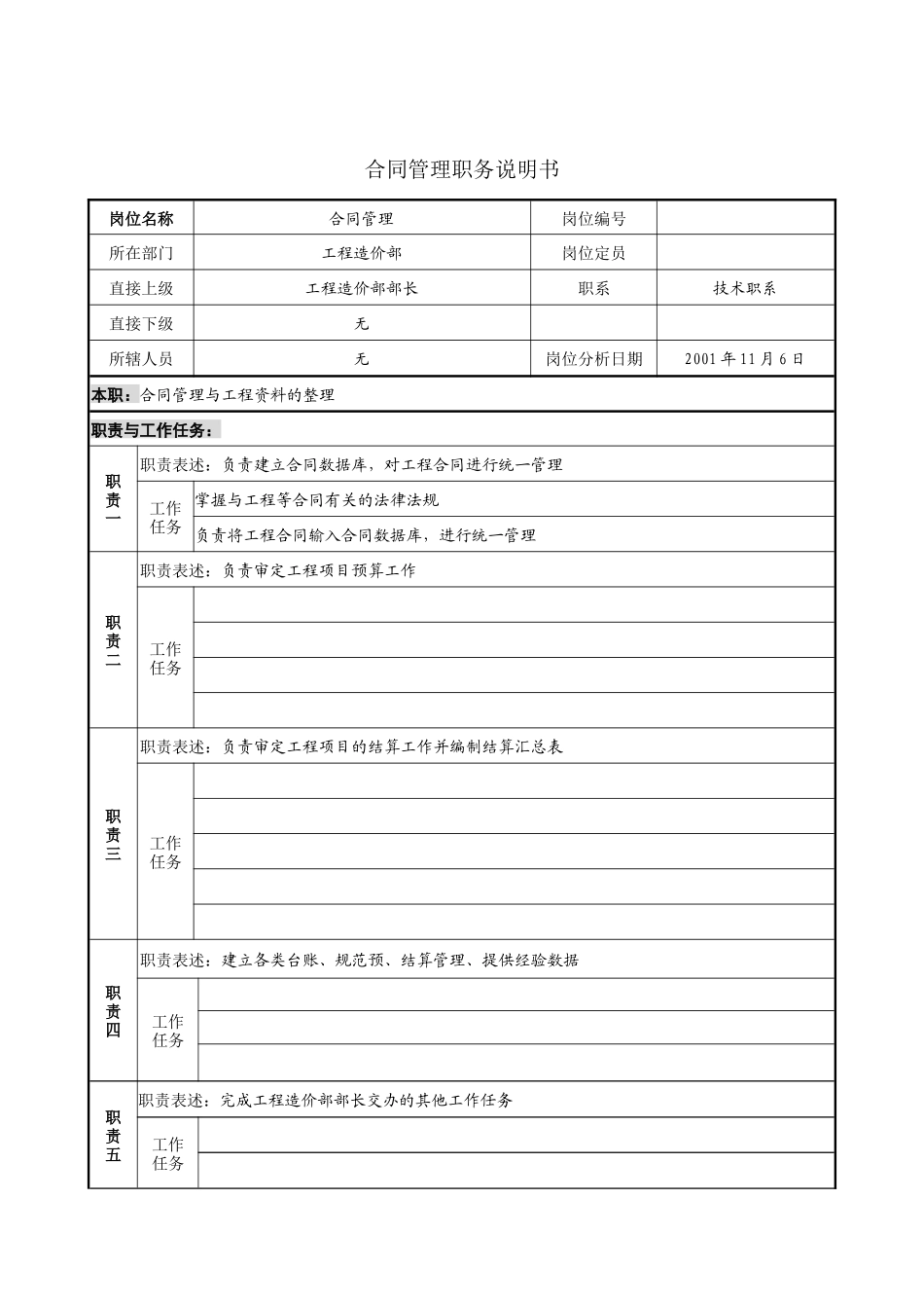 合同管理职务说明书_第1页