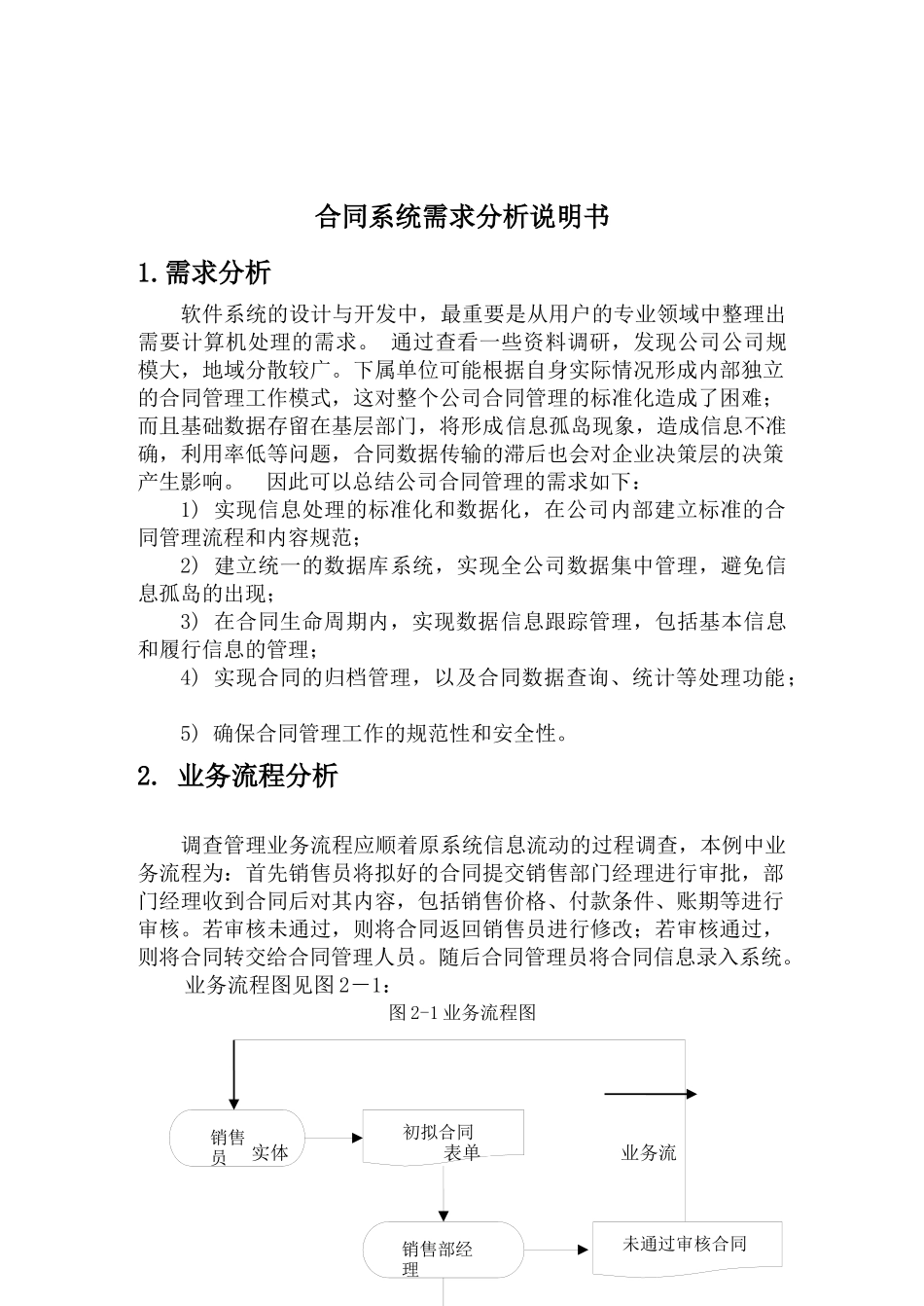 伍超洋 安旨 合同管理系统需求说明书_第1页