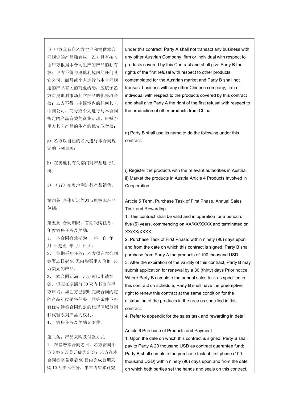 合作合同中英文对照版_第2页
