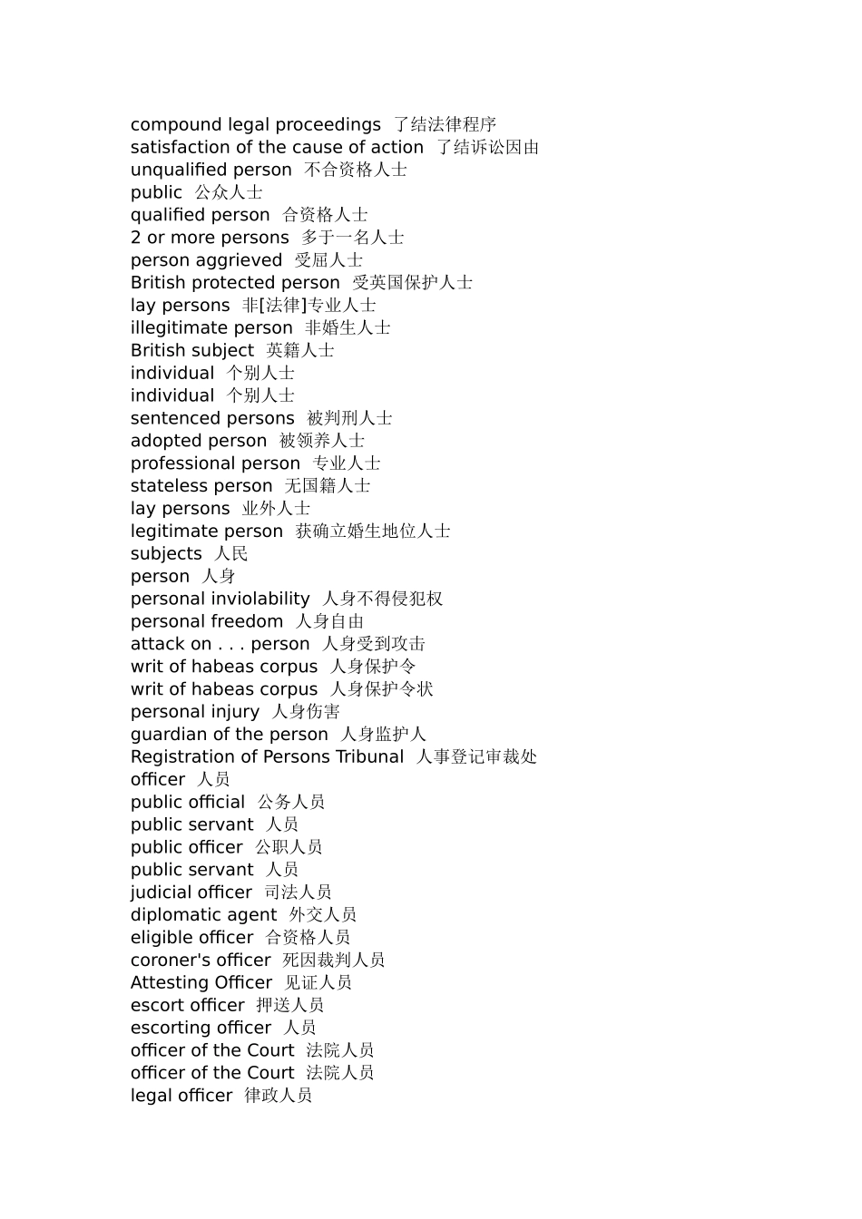 很全的一版法律英语词汇(中英)_第2页