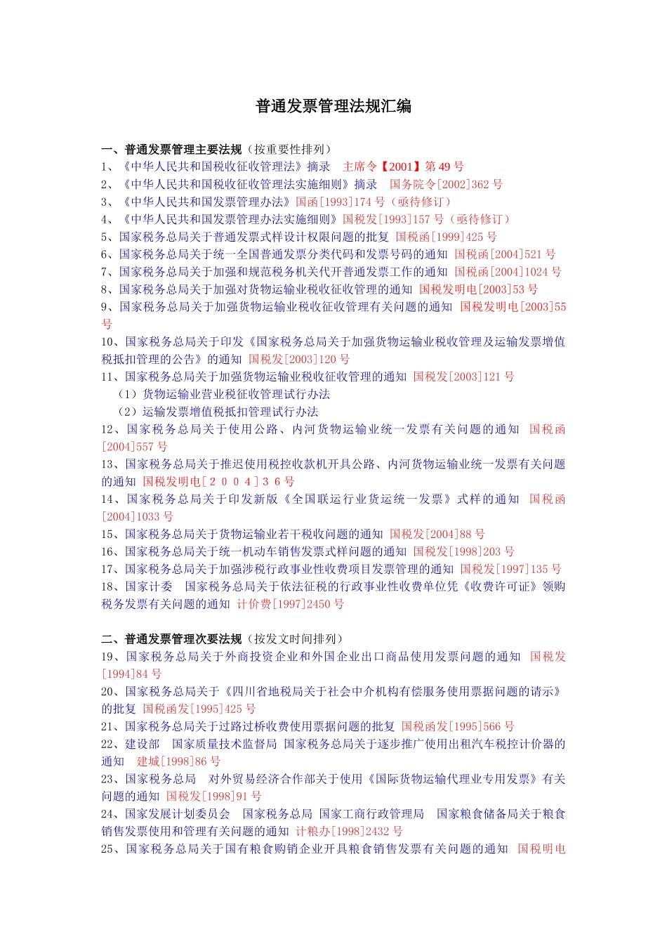 普通发票管理法规汇编_第1页