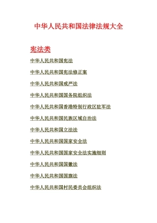 法律条文目录
