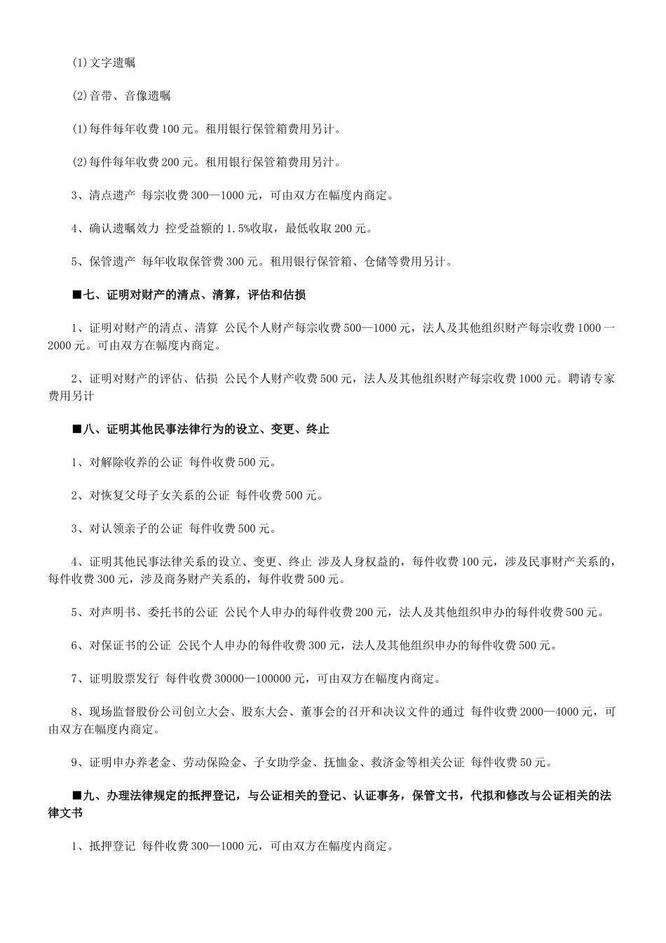 法律知识标准房产公证费用项目及_第3页