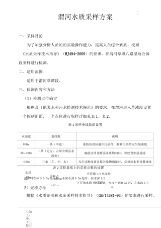 环境监测采样方案计划