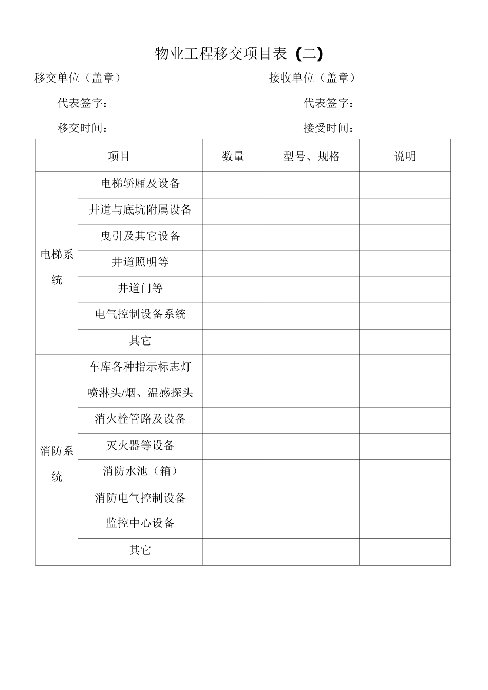物业管理单位移交表格(全部资料)_第3页