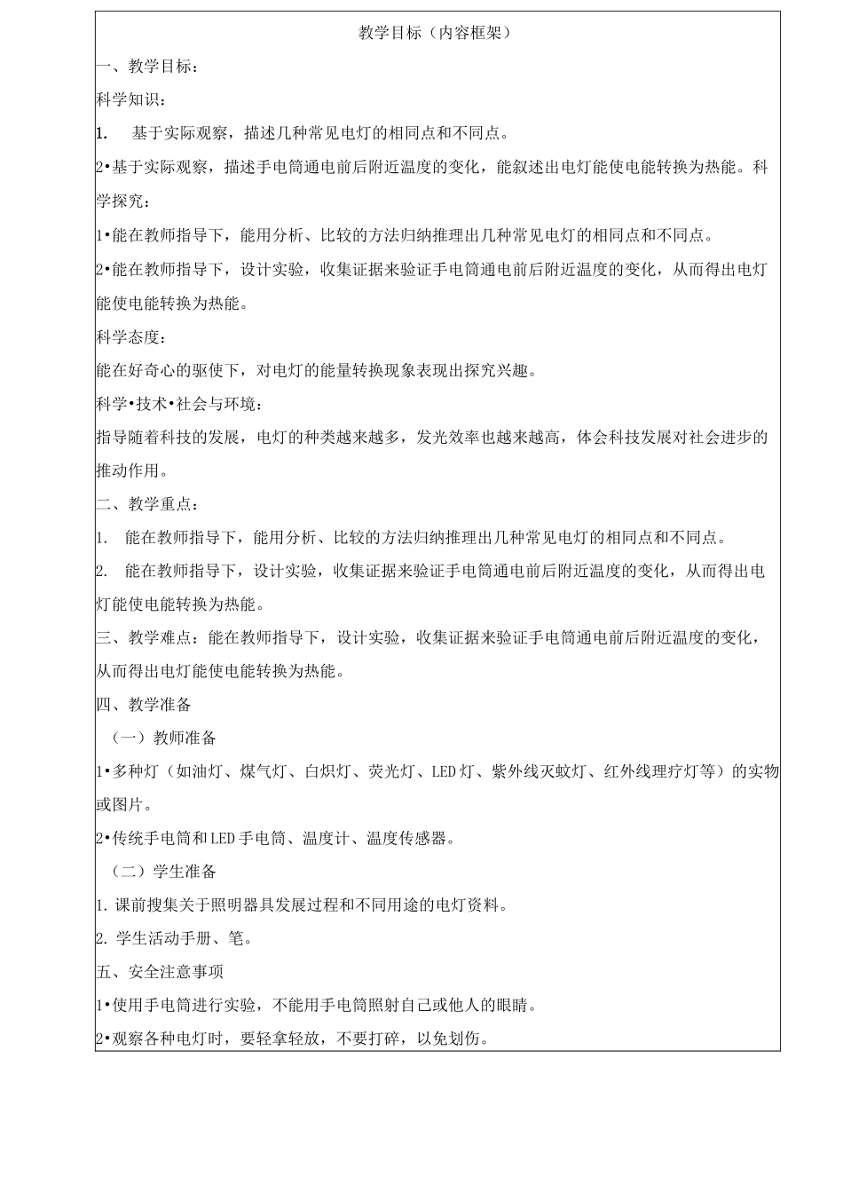 人教鄂教版五年级科学下册电灯的能量转换_第2页