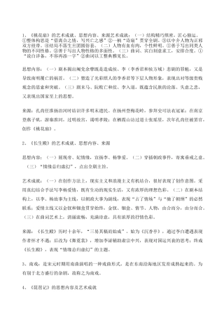 古代文学史元明清大题