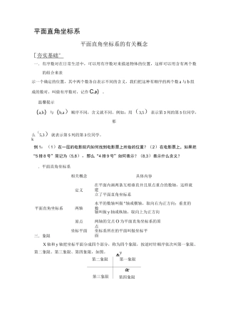(完整版)平面直角坐标系知识点总结